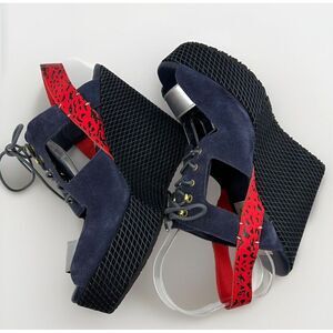 Adidas X Opening Ceremony NEW YORK Suede Lace Up Platform Wedge Women‎ 10.5 2013